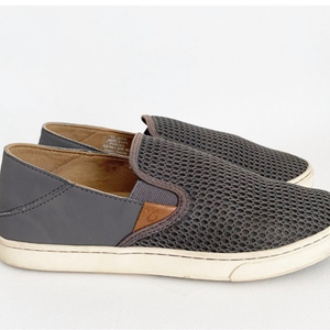 OluKai Pehuea Women's Comfort Slip On Loafer Dark Gray Size 8.5‎